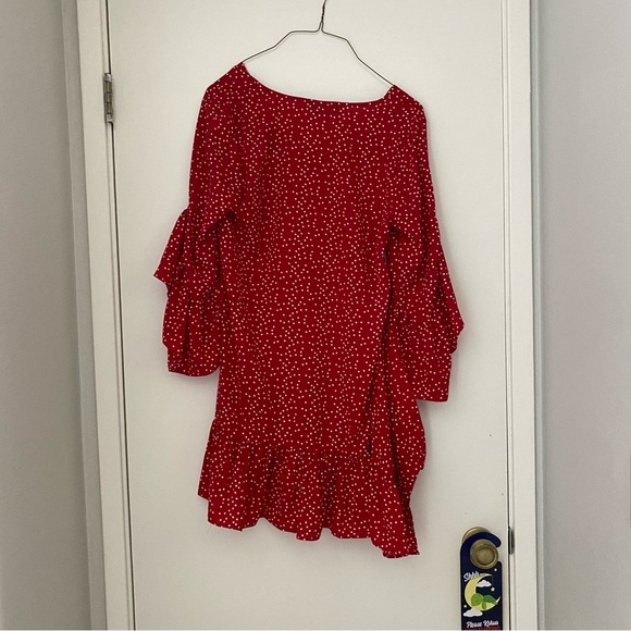 Lulus Whole Heart Red Polka Dot Wrap Dress - Picture 4 of 4
